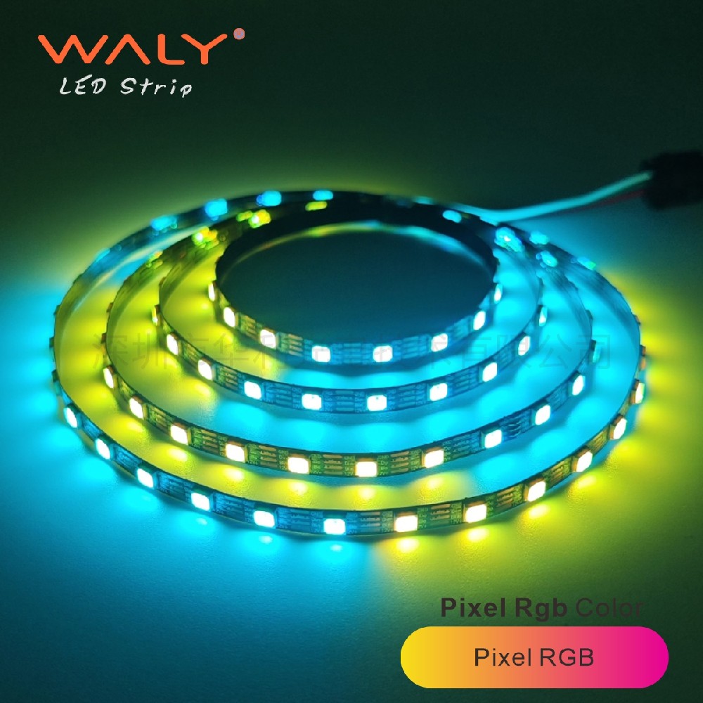3535RGB幻彩灯带96灯5mm板宽LED氛围灯DC12V电压自粘像素灯条